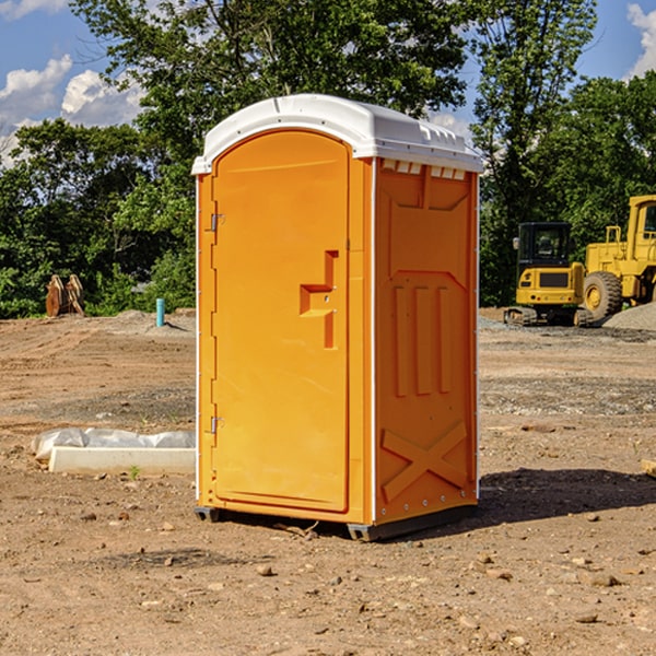 how often are the portable restrooms cleaned and serviced during a rental period in South Fayette